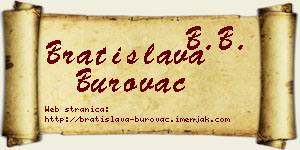 Bratislava Burovac vizit kartica